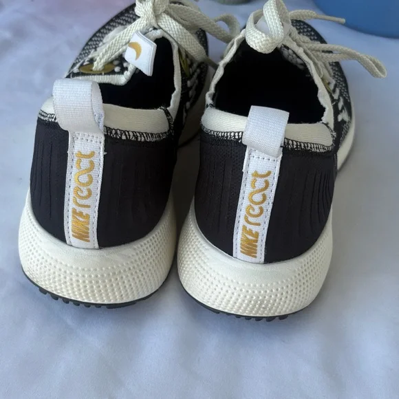 Nike Black and Cream Knit Sneakers with Yellow Accents - Picture 5 of 8